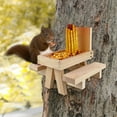 thumbnail image 3 of Squirrel Feeder,Wooden Squirrel Feeder Garden Decor table,Squirrel Feeding House with Cover ,Squirrel Feeder for Outside Squirrel Feeder Table,Hanging Squirrel Feeder Squirrel Feeder Cola Alimentador de ardillas, 3 of 8