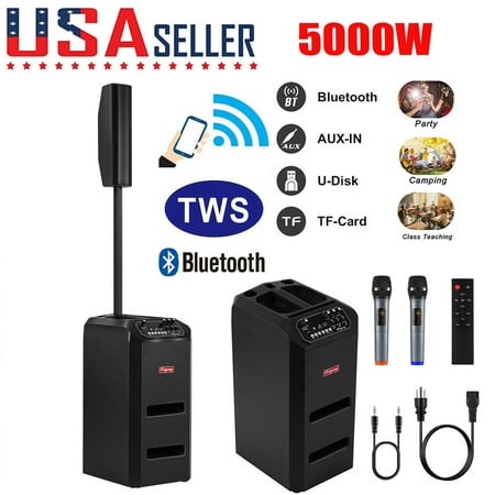 5000W Portable Line Array Speaker Battery Powered PA DJ Speaker System Subwoofer