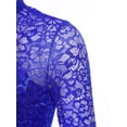 thumbnail image 5 of HULIJA Women Long Sleeve Lace Patchwork Lyrical Dance Costume Figure Skating Dresses Royal Blue S, 5 of 7