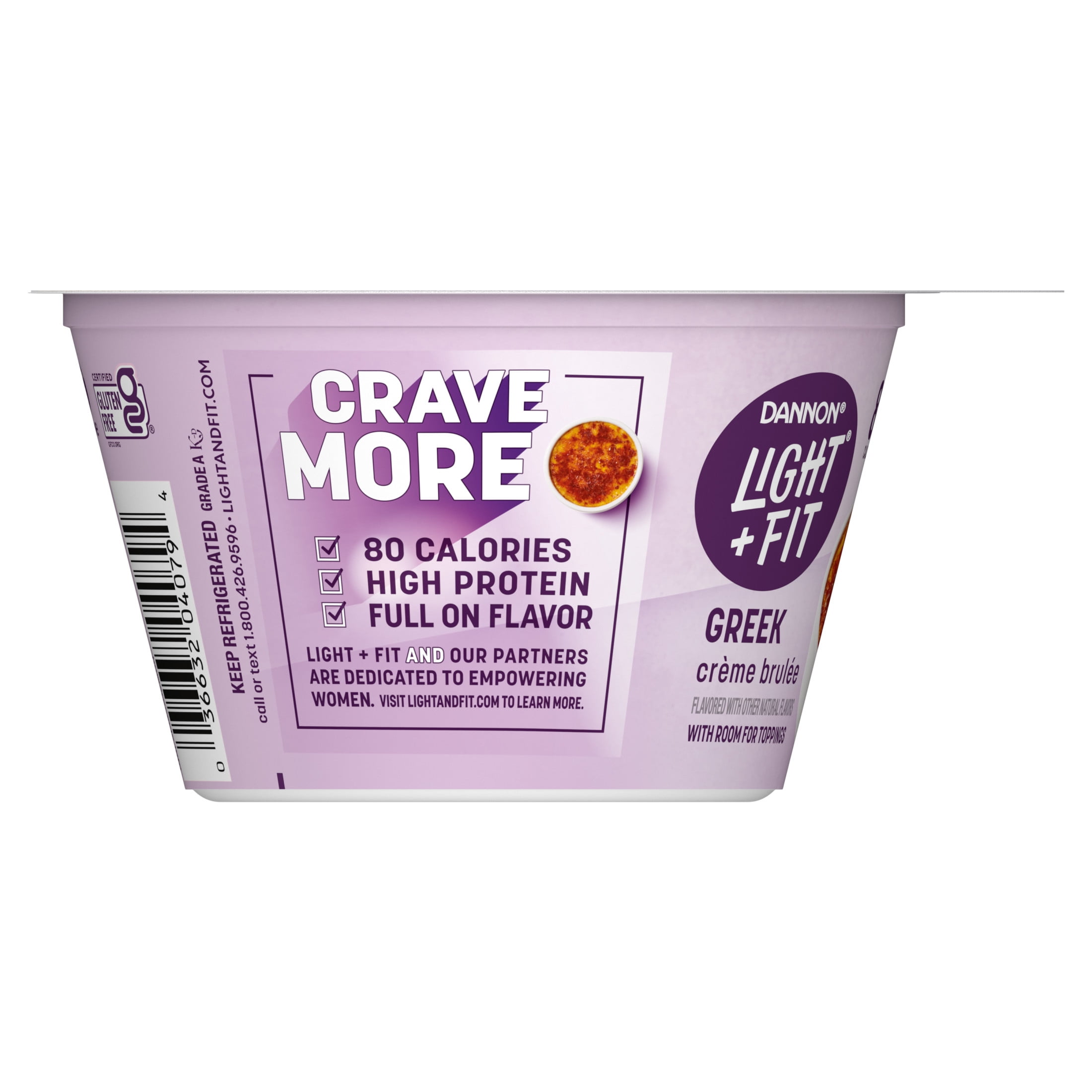 Light + Fit Creme Brulee Greek Fat Free Yogurt Cup, 5.3 oz