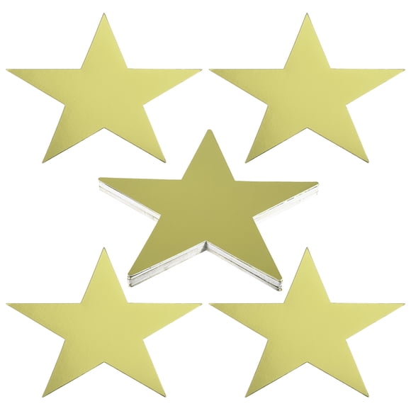 Unique Bargains Découpes d'Étoiles de 11 Pieds, Lot de 48 Découpes d'Étoiles en Papier Doublement Imprimé pour Décoration de Classe Bricolage, Doré