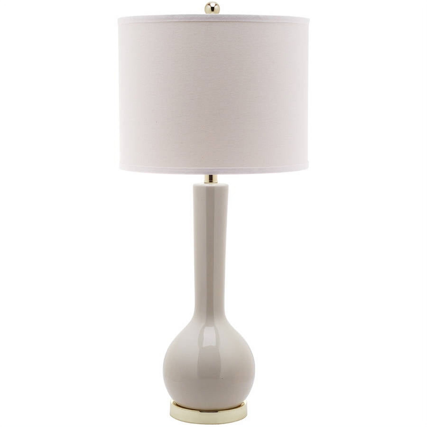 SAFAVIEH Mae 30.5 in. H Long Neck Ceramic Table Lamp, Light Grey, Set of 2 - image 2 of 5