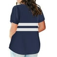 thumbnail image 6 of GERsome Womens Plus Size T Shirts Stripe Short Sleeve Comfy Tops Loose Fit Summer V-neck Tshirts, Sizes S-5XL, 6 of 6