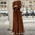 thumbnail image 2 of SZXZYGS Robes d'Invité de Mariage pour Femmes Midi Hiver Femmes Printemps Automne Manches Longues Ample Confortable Couleur Unie Jupe Robe 2024, 2 of 5