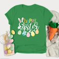 thumbnail image 2 of Pxiakgy Liquidation! T-Shirts de Pâques pour Femmes T-Shirt Lapin Heureux Col Rond Tee-Shirt Graphique Œuf de Pâques Hauts Graphiques de Vacances Mode Col Rond Imprimé de Pâques Manches Courtes T-Shirt Vert TG, 2 of 5