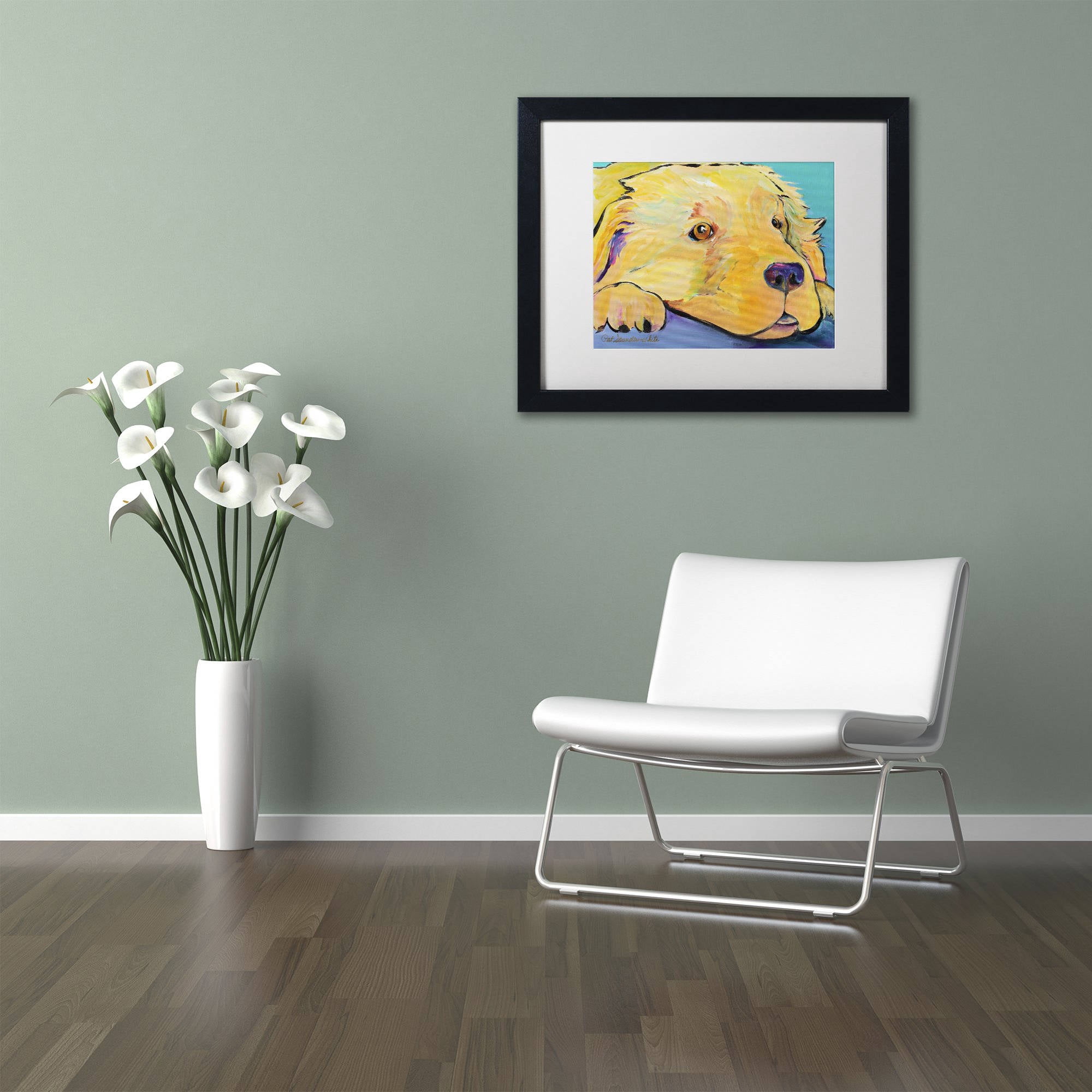 Trademark Fine Art "Baby" Canvas Art by Pat Saunders-White, White Matte, Black Frame