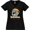 thumbnail image 3 of Inktastic Yellowstone Growling Bear Women's Plus Size V-Neck T-Shirt, 3 of 5