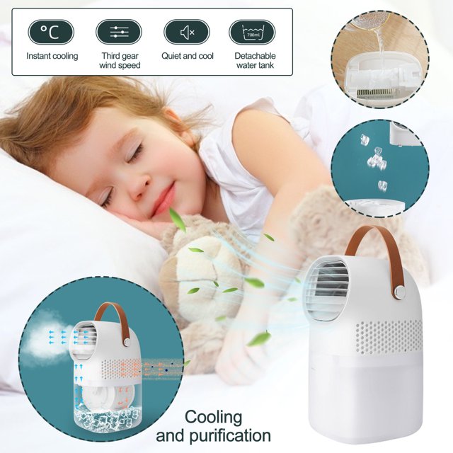 Clearance 2021 Mini ventilador acondicionador extraíble USB enfriador portátil