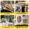 thumbnail image 3 of Aivituvin Rabbit Cage Indoor Outdoor Bunny Hutch on Wheels, 2 Story Wood Guinea Pig Cages with 2 Deeper Pull Out Trays, 3 of 11