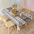 thumbnail image 3 of Brown Geometric Striped Pattern Rectangle Tablecloth 60"x120",Waterproof Polyester Rectangle Table Cloth, Wipeable Spillproof Polyester Tablecloth for Dining, Camping, Indoor and Outdoor, 3 of 6