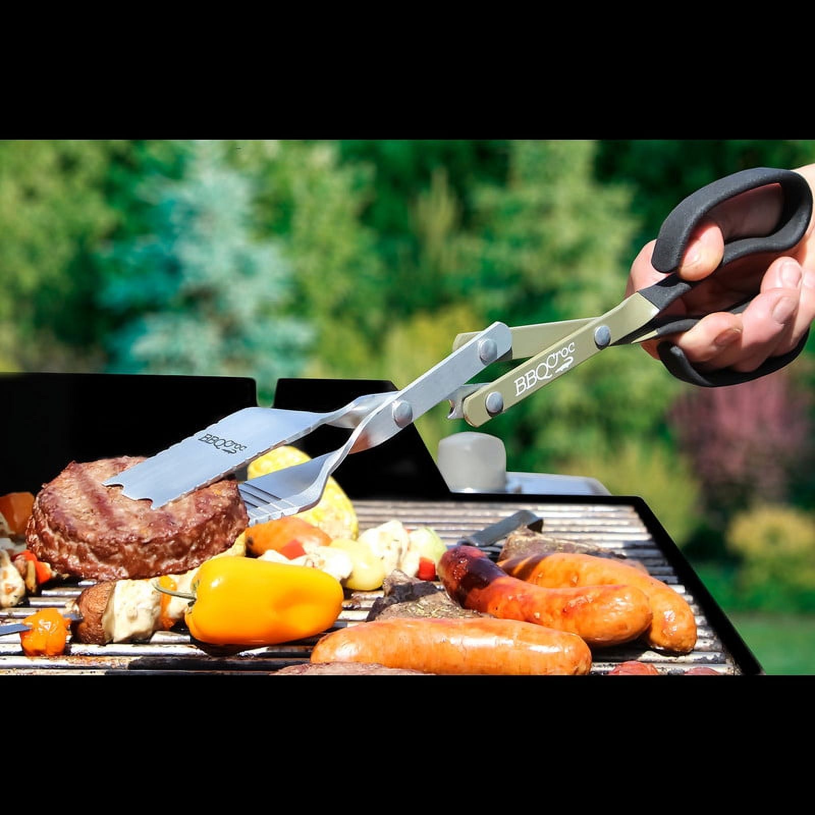 BBQ 3 in 1 Barbecue Tool 15" Extra Light Grill Tongs
