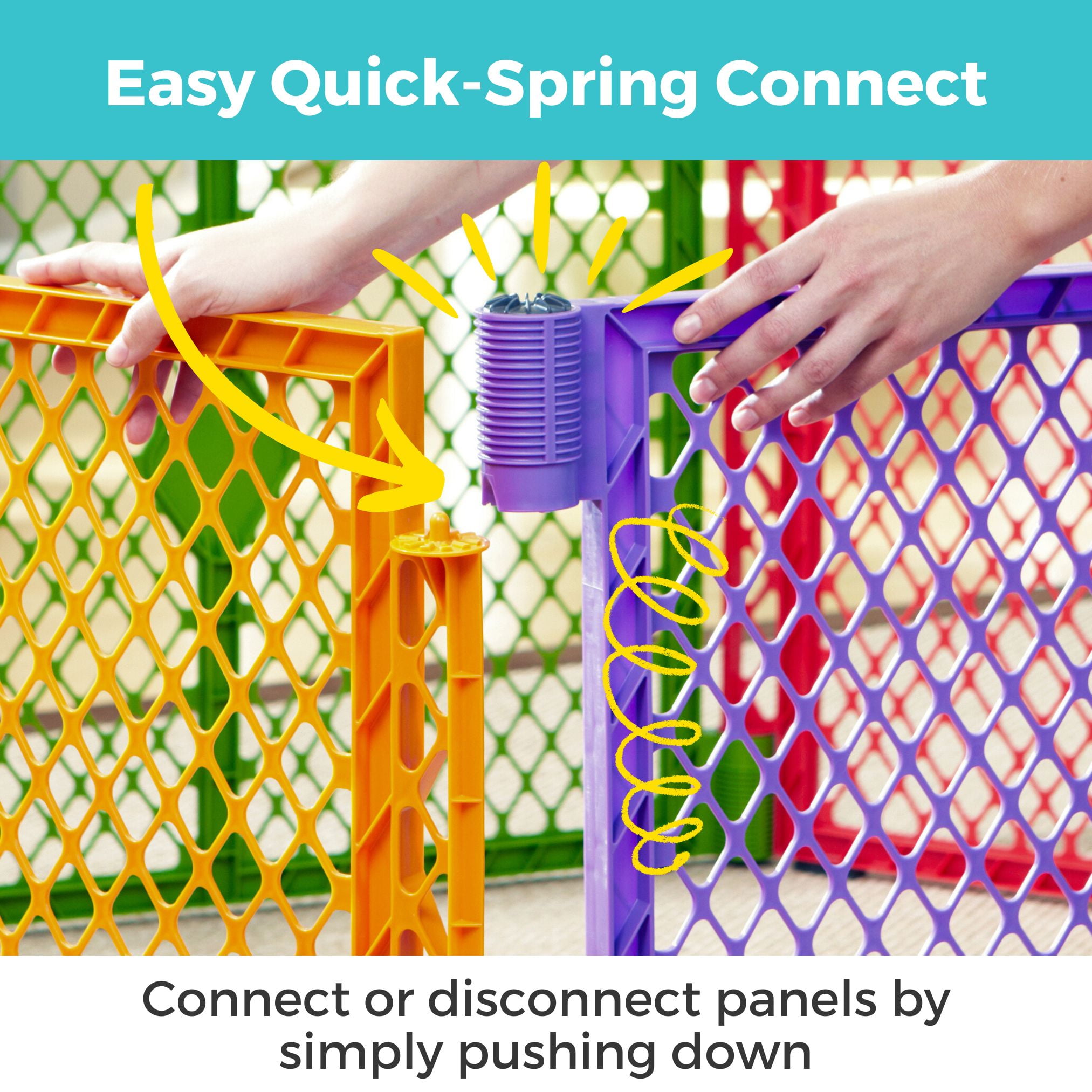 Toddleroo by North States Superyard Colorplay 8-Panel Play Yard, Multicolor