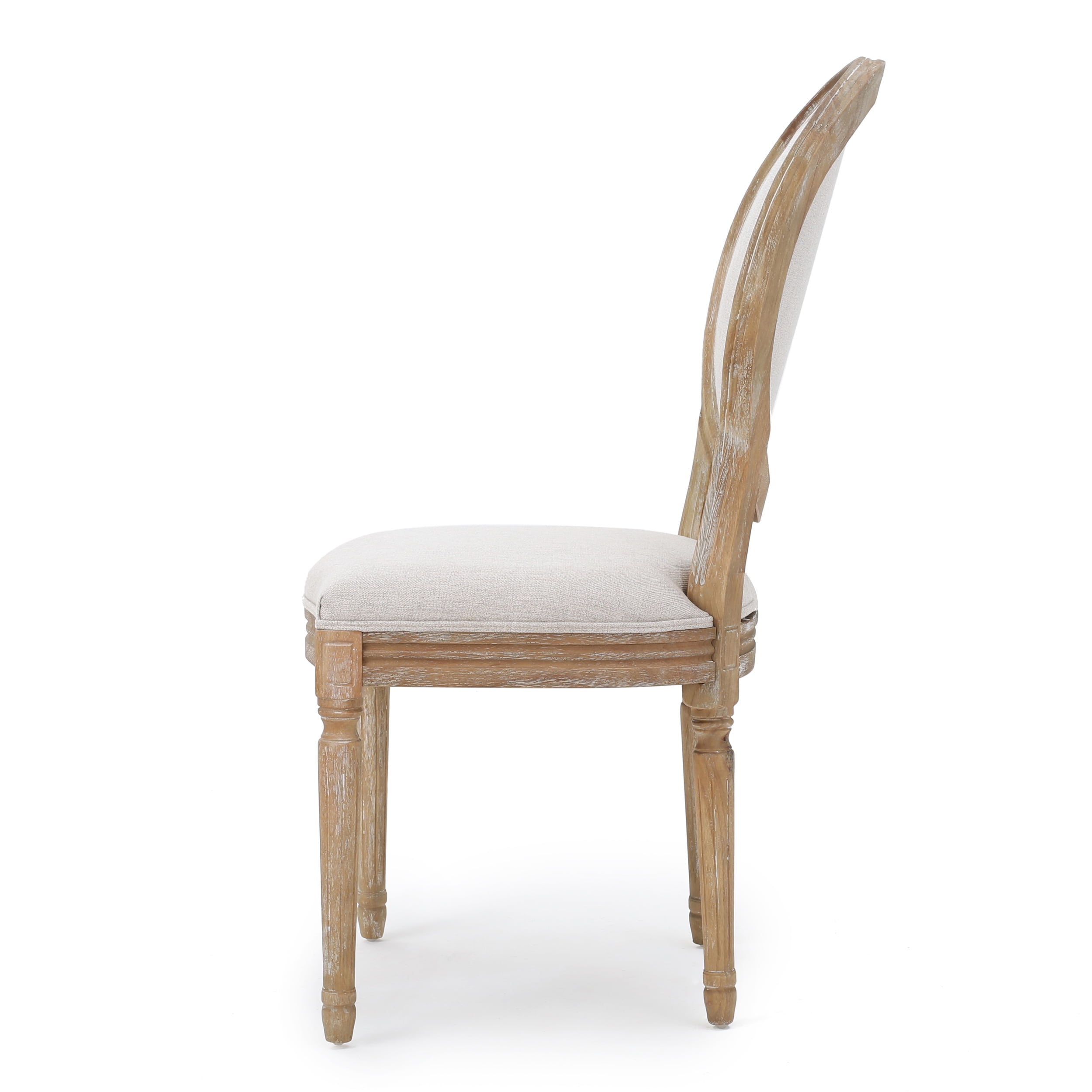 Noble House Karter Indoor French Fabric Dining Chairs, Set of 4, Beige