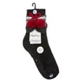 thumbnail image 6 of MeMoi Women's Snowflake Pom Pom Plush-Lined Slipper Socks - Womens - Female, 9-11, Black, 6 of 7