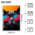 thumbnail image 3 of Cat Black Sunglasses Ring Binder Notebook Journey Note Diary College Ruled Spiral Notebook Study Loose Leaf Paper A5 60 Pages, 3 of 8