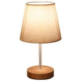 thumbnail image 3 of Lámpara de mesa pequeña con USB de tela de madera maciza creativa, lámpara de noche para dormitorio, estudio, dormitorio, luz LED de noche, lámpara de ambiente decorativa, 3 of 3