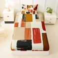 thumbnail image 3 of Homewish Retro Abstract Block Twin Sheets,Aesthetic Artwork Bedding,Brown,3pcs,1 Fitted Sheet and 1 Pillowcase, 3 of 6