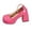 Pink, variant on CSStudio Women's Glossy Mary Jane Platform Block Heels 9cm Ankle Strap Closed Toe Oktoberfest Party Women Dress Pumps