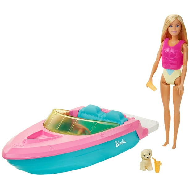 Barbie Doll And Boat Doll Playset With Puppy And Accessories Walmart Com Walmart Com