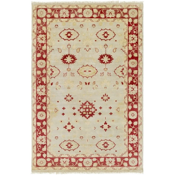 BoutiqueRugs Okaton Traditional Area Rug - Beige, Burgundy, Mustard - 5'6" x 8'6"