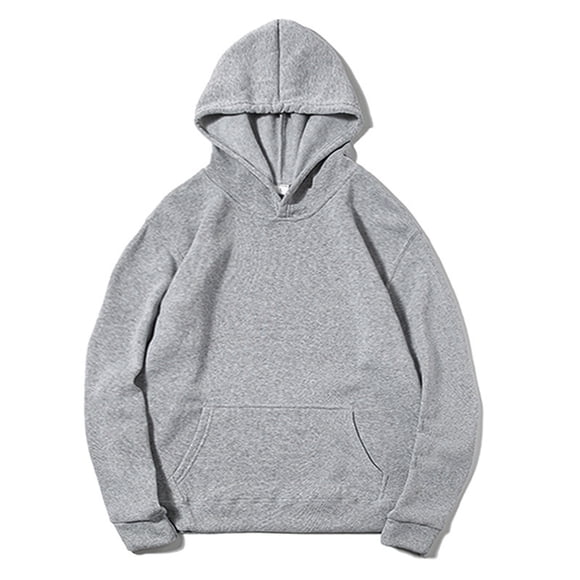 Penkiiy Mens Hoodies Pullover Long Sleeve Casual Fashion Hoody Sweatshirts Drawstring Gym Hooded Sweater with Pockets L Gray
