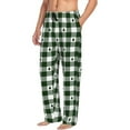 thumbnail image 3 of Mens Pajama Pants - Soft Sleep & Lounge Pants for Men, Green White Christmas Tree Cuteness Casual PJ Bottoms Pants with Pockets, 3 of 5