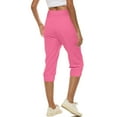 thumbnail image 6 of ABATAB Women's Workout Capri Pants Casual Cozy Elastic Waist Capris Drawstring Loose Gym Running Crop Trouser with Pockets, 6 of 7