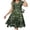 Green, variant on Iyufng Women's Summer Dresses V-Neck Printed Short Sleeve Mini Dress