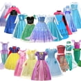 thumbnail image 2 of Frozen Anna Elsa Cosplay Costumes Girls Princess Rapunzel Snow White Mermaid Belle Cinderella Dress Kids Halloween Party Clothes, 2 of 5