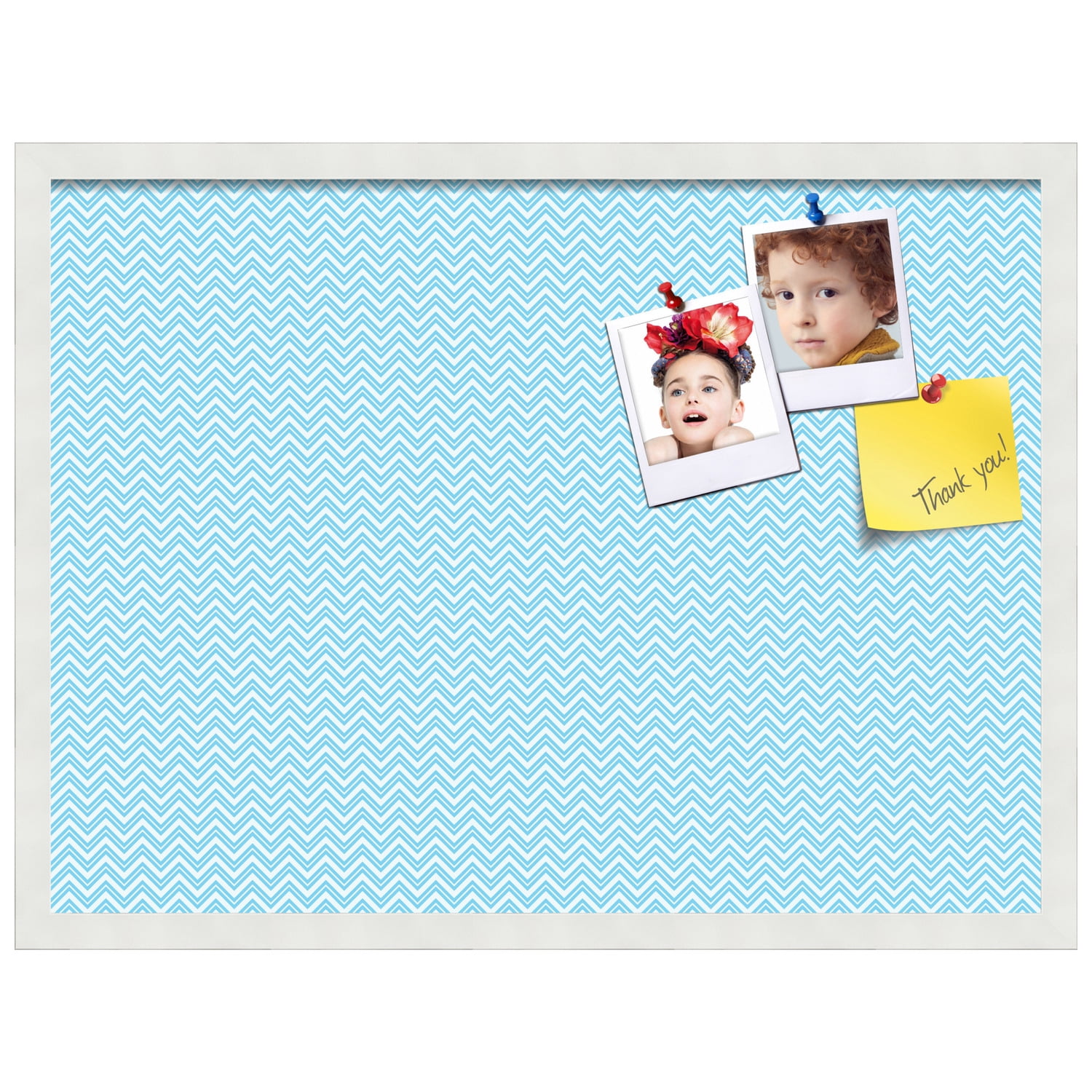 PinPix ArtToFrames 25x18 Custom Cork Bulletin Board    Poster Board Has a Fabric Style Canvas Finish, Framed in Satin White Frame (PinPix-247)
