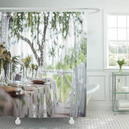 Yusdecor White Boho Festive Table Setting Catering Wedding In Rustic Bathroom Decor Bath Shower Curtain 60x72 Inch Walmart Canada