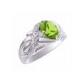 thumbnail image 4 of RYLOS Rings for Women 14K White Gold Ring Classic 9X7MM Oval Gemstone &  Diamonds August Peridot Jewelry Size 8, 4 of 7