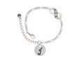 thumbnail image 2 of Delight Jewelry Silvertone Large Script Letter - J - 3/4'' Disc - Silver-tone Paw Infinity Link Chain Bracelet, 6"+2" Extender, 2 of 3