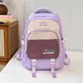 thumbnail image 2 of ibiyuan College Backpack Student Adjustable Book Bag with Pockets Printed Back To School Supplies Daily Use / Everyday Carry,One Size,Purple, 2 of 4