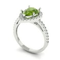 thumbnail image 2 of 2.38 ctw with Simulated Diamond Halo Accents Anniversary Ring for Women | Pear Cut Natural Peridot | Hyperallergenic Solid 14K White Gold, 2 of 5
