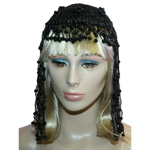 Black Cleopatra Beaded Headpiece Costume Accessory