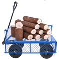 thumbnail image 4 of TC1840 Blue Solid Wheels Garden Dump Cart - Utility Wagon with Removable Sides - Steel Frame & Wheels - Adults - Outdoor Use, 4 of 9