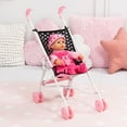thumbnail image 6 of Buggy Umbrella Doll Stroller in Black & Pink Hearts Fits Dolls Up to 18', 6 of 7
