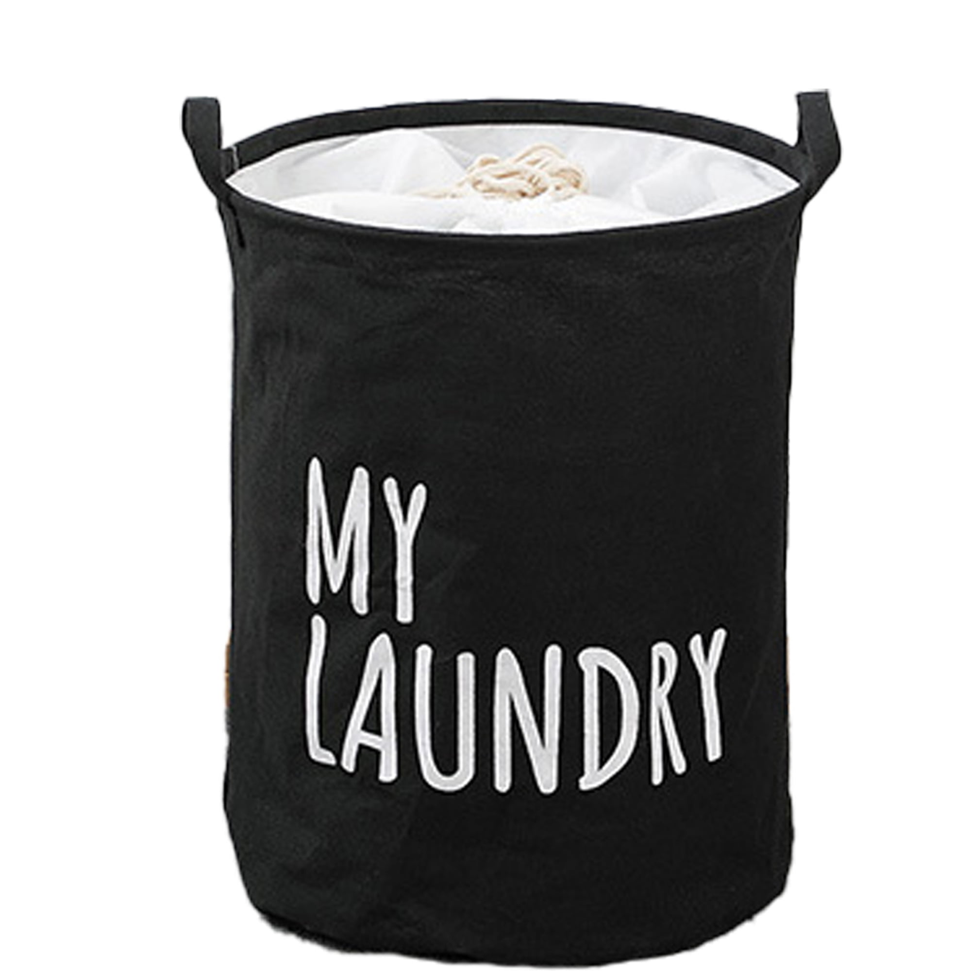 Round Basket Laundry Foldable Wash Clothes Dirty Storage Bin Mesh Bag O3 