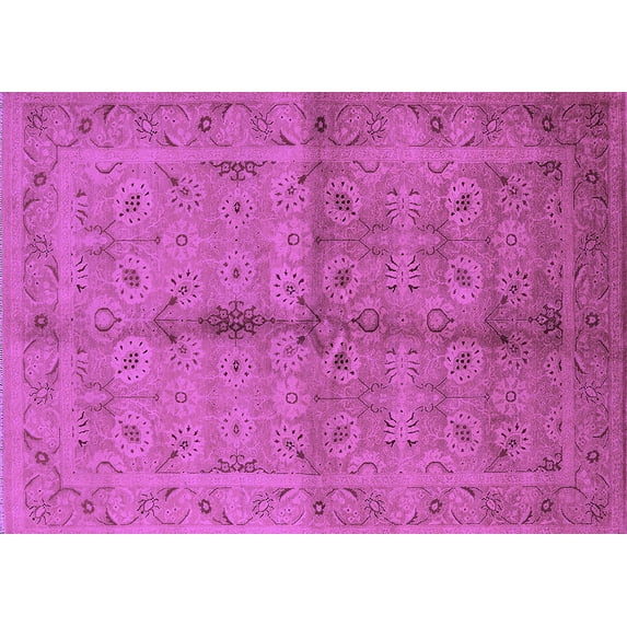 Ahgly Company Indoor Rectangle Oriental Purple Industrial Area Rugs, 8' x 10'
