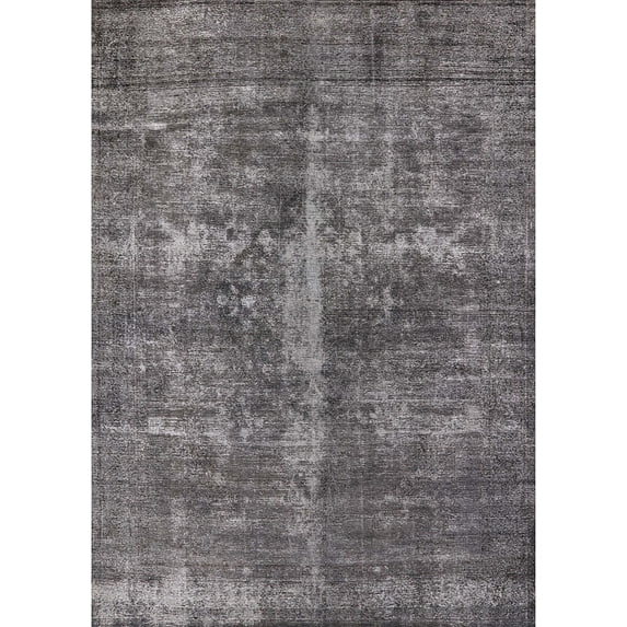 Ahgly Company Indoor Rectangle Mid-Century Modern Gunmetal Gray Oriental Area Rugs, 8' x 12'