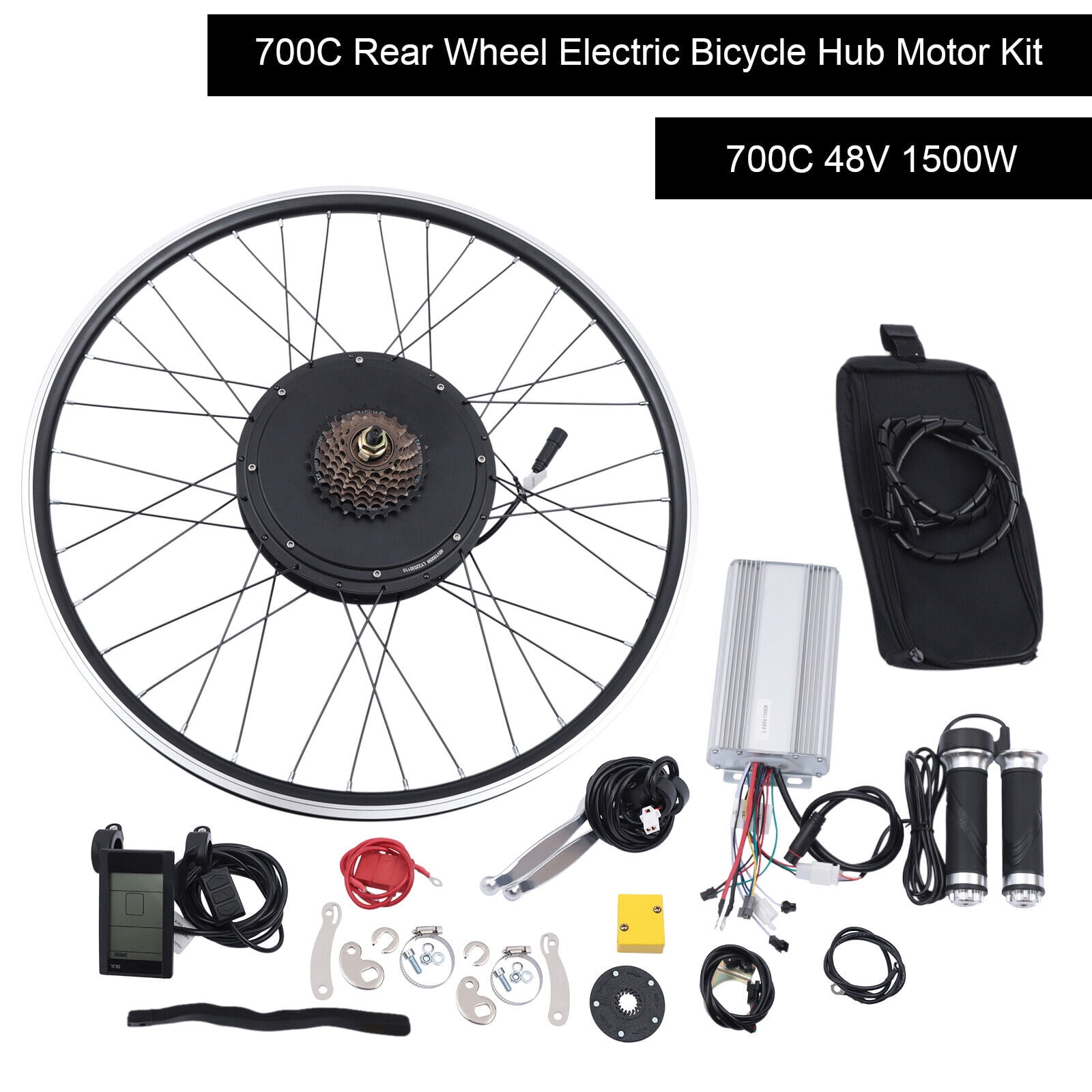 LCD 700C 48V 1500W E-bike Rear Wheel Electric Bicycle Hub Motor ...