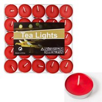 50 Pcs Mini Unscented Candles Red Tea Lights About 2 Hours Dripless and Long Lasting Paraffin Wax Tealight Candles Perfect Gift for Wedding Anniversary Birthday Party By Scheam