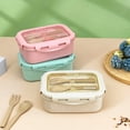 thumbnail image 7 of huanledash 850ML Lunch Box Large Capacity Portable Two Compartments Bento Container with Tableware Office Supply, 7 of 7