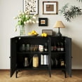 thumbnail image 3 of BOCVKENN Farmhouse Buffet Storage Cabinet with 3 Doors,Kitchen Sideboard with Storage and Metal Base,Coffee Bar Cabinet for Kitchen,Dining Room,Living Room, 3 of 7
