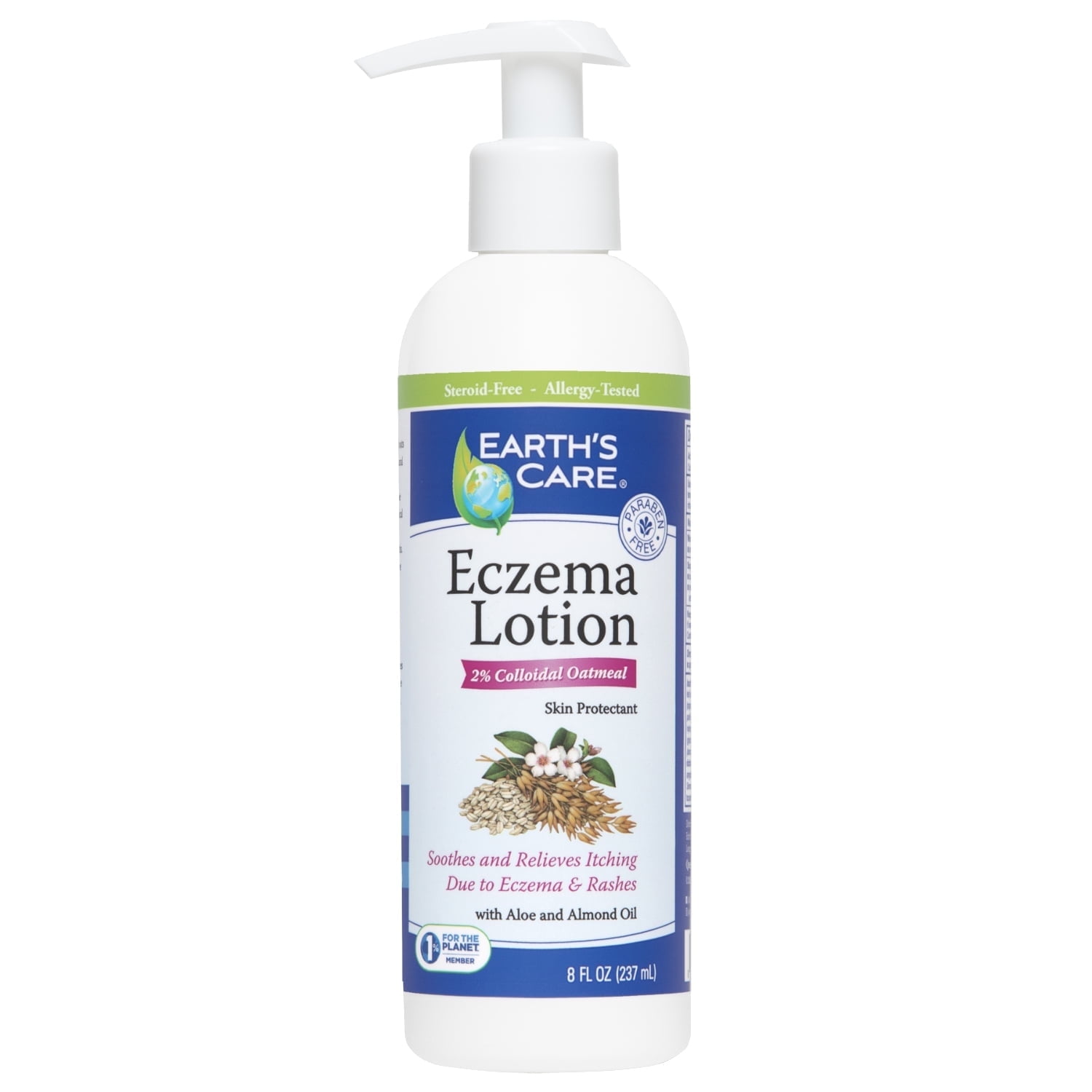 Earth's Care Colloidal Oatmeal Daily Eczema Lotion - Steroid-Free, Protective - 8 FZ