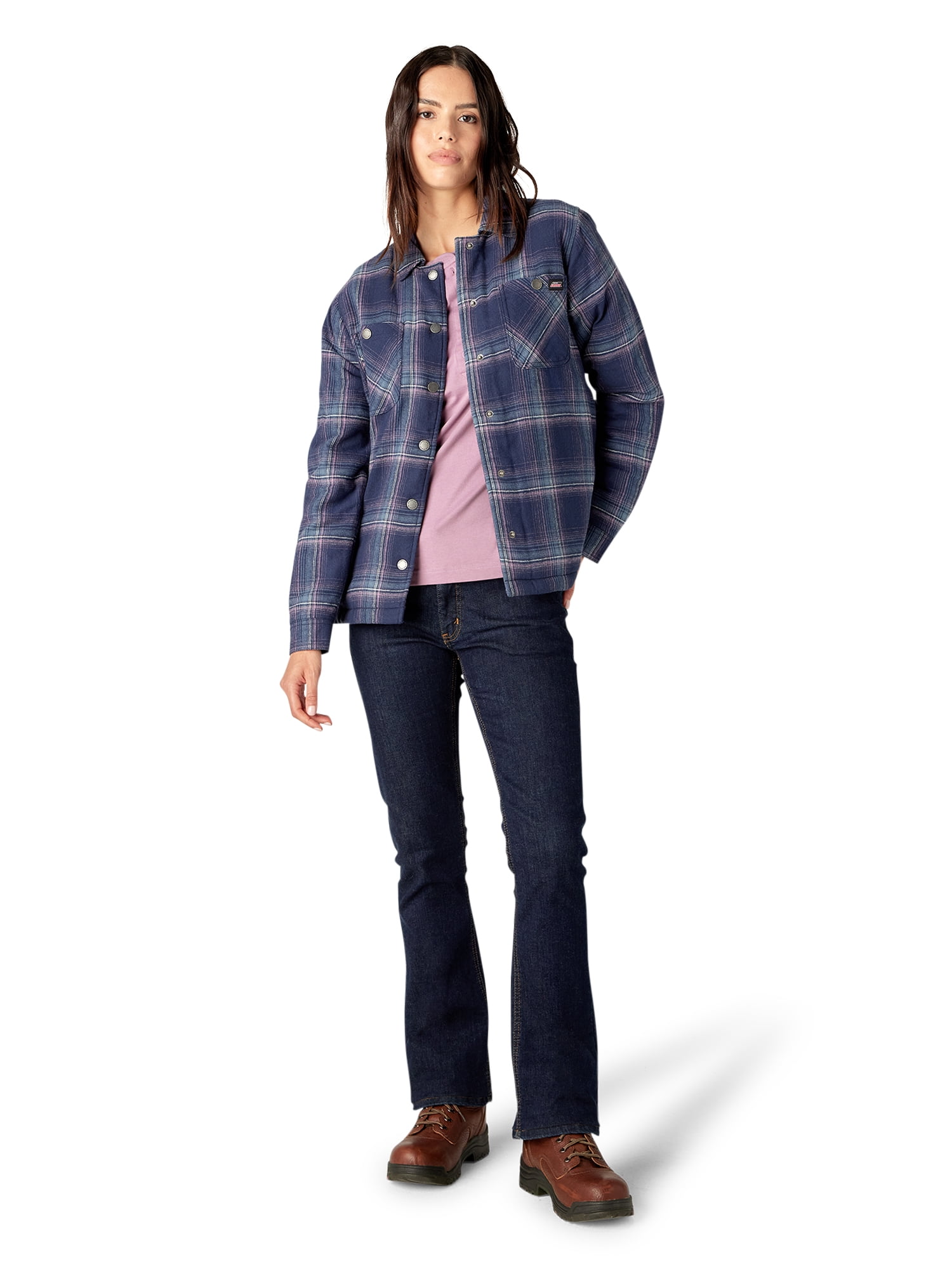 Women's Sherpa Lined Flannel Shirt Jacket - image 5