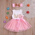 thumbnail image 2 of Vestido tutú a rayas rosa para niñas recién nacidas, conjunto de 2 piezas con falda y estampado de donas para el primer cumpleaños, 2 of 6