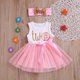 thumbnail image 2 of Vestido tutú a rayas rosa para niñas recién nacidas, conjunto de 2 piezas con falda y estampado de donas para el primer cumpleaños, 2 of 6