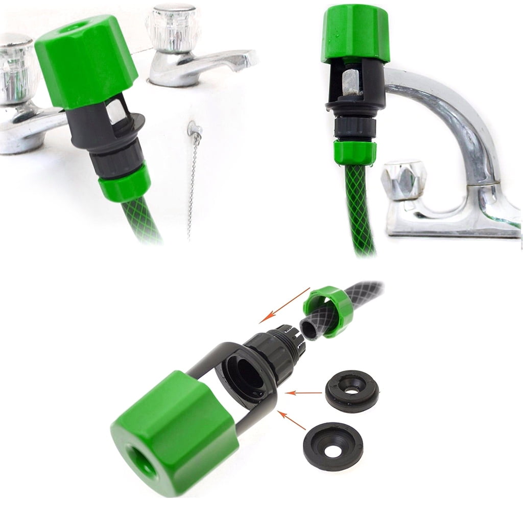 UNIVERSAL TAP TO GARDEN HOSE PIPE CONNECTOR MIXER KITCHEN ADAPTOR SNAP ACTION 